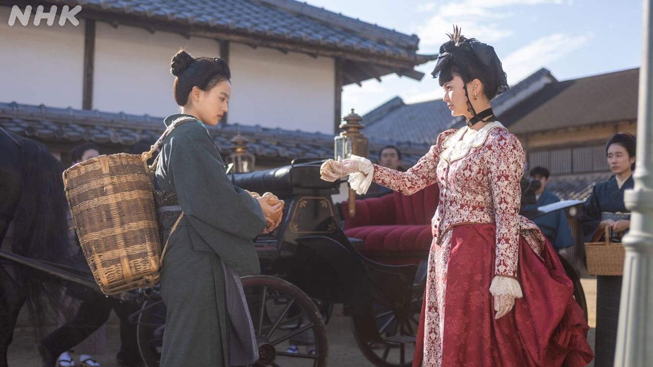 4/8(水)の「風、薫る」ある夜、りん(見上愛)は酒に酔った亀吉(三浦貴大)と口論に！ 一方、東京の直美(上坂樹里)は大山捨松(多部未華子)と出会う