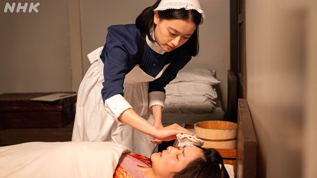 6/4(木)の「風、薫る」りん(見上愛)と直美(上坂樹里)は新しい実習先へ。服毒した男女が搬送され、直美は女郎・夕凪(村上穂乃佳)のことが気になり……