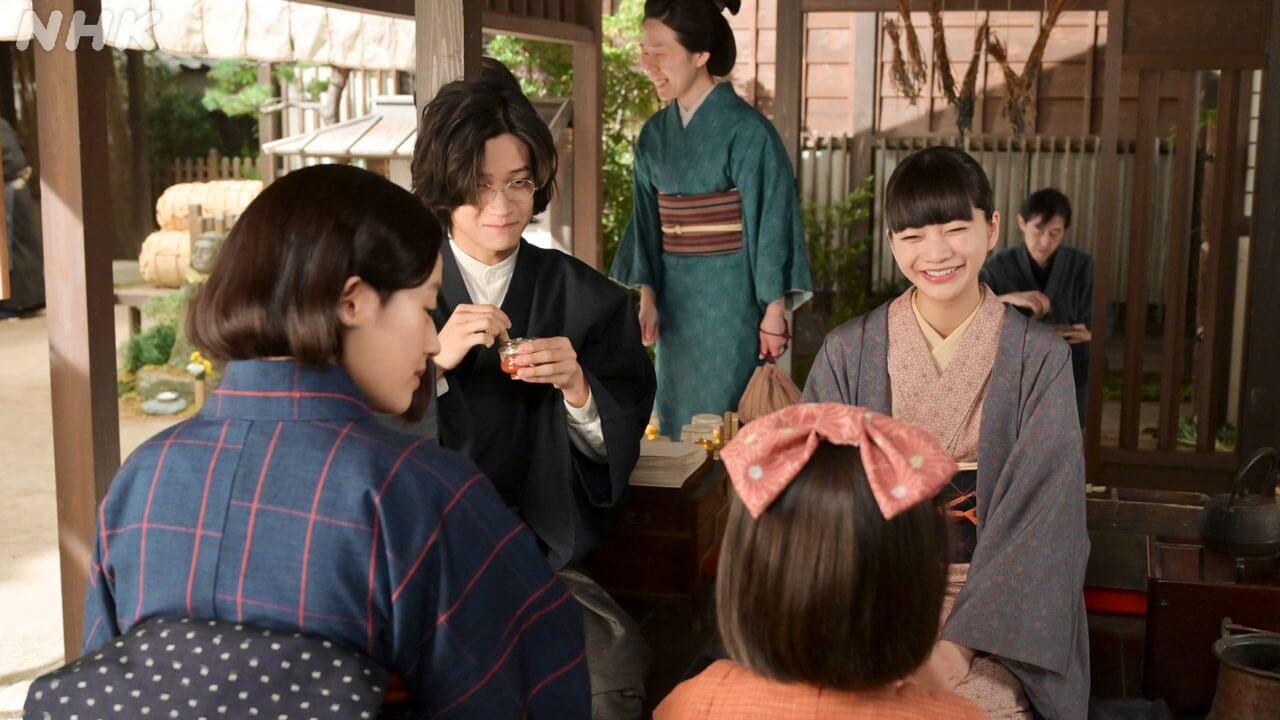 7/31(金)の「風、薫る」直美(上坂樹里)、シマケン(佐野晶哉)、環(英茉)は新潟を訪れ、りん(見上愛)との久しぶりの再会を喜ぶ